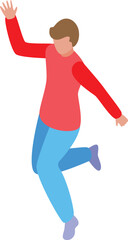 Obraz premium Young man is jumping with joy, expressing happiness and a carefree attitude