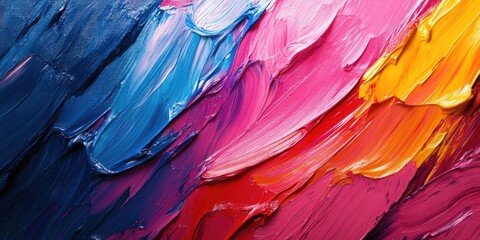 Abstract Oil Painting with Vibrant Colors