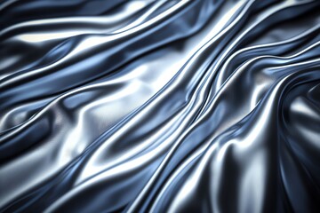 Fototapeta premium Luxurious blue satin fabric with elegant folds, perfect for showcasing texture and elegance in design projects or fashion.