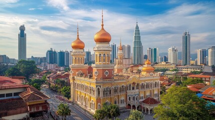 Fototapeta premium Mosque with City Skyline
