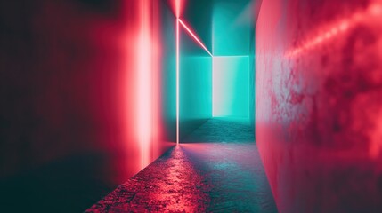 Neon Corridor with Light Effects