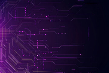 Fototapeta premium Abstract image of a circuit board with glowing lines and nodes on a pink gradient background. The intricate network of connections creates a modern, tech-inspired visual. Copy space available