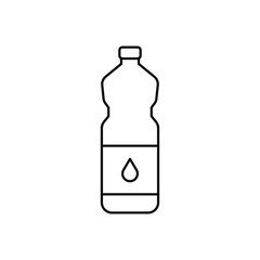 Kitchen oil bottle icon. Simple outline style. Cooking oil bottle plastic, cook, sunflower, vinegar, corn, fat, kitchen, food concept. Thin line symbol. Vector illustration isolated.