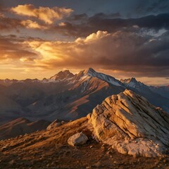 sunset in the mountains