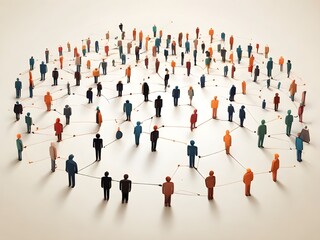 a large group of people intricately connected by lines