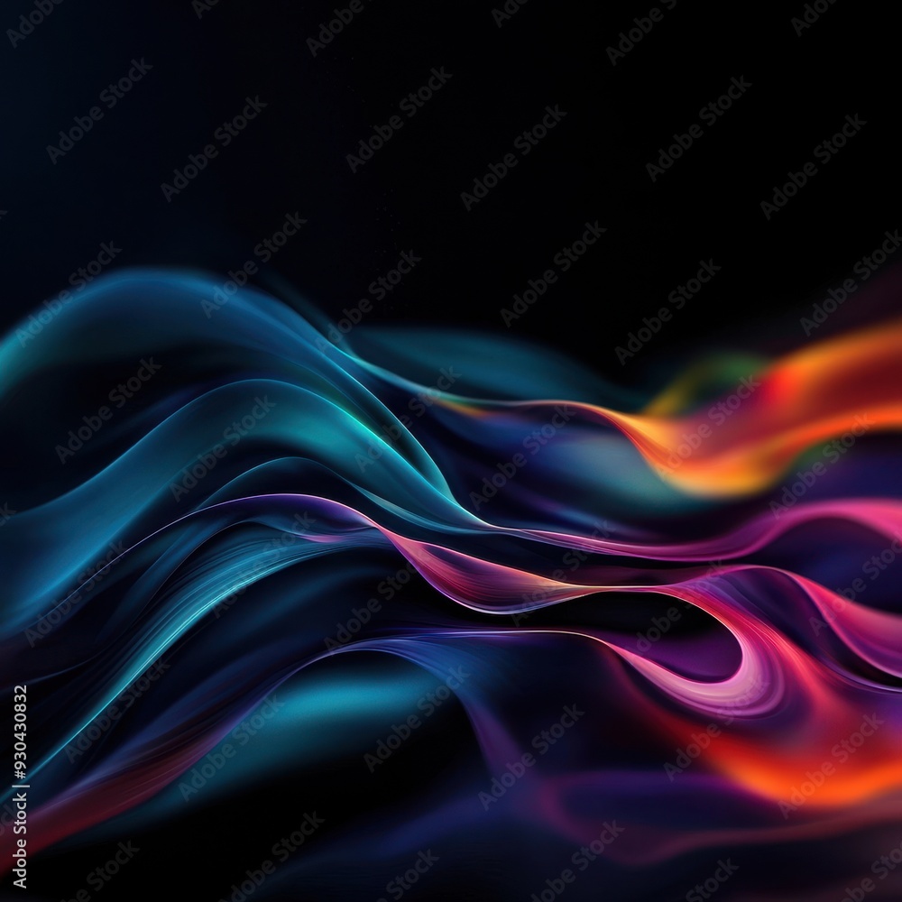 Poster vibrant waves of color flow seamlessly, creating an abstract visual that captivates and inspires wit