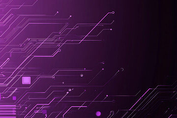 Abstract image of a circuit board with glowing lines and nodes on a pink gradient background. The intricate network of connections creates a modern, tech-inspired visual. Copy space available