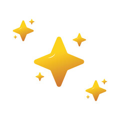 set of golden stars isolated on white. Vector illustration.