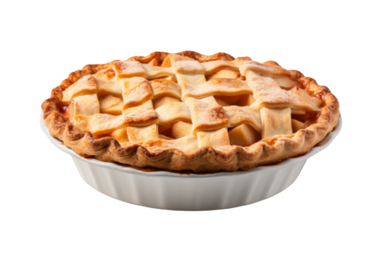 apple pie isolated on white background