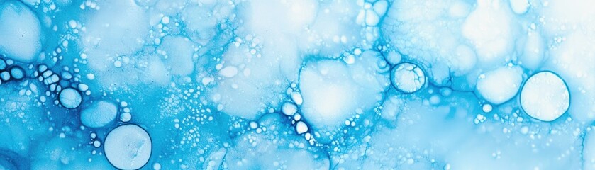 A serene blue abstract background featuring soft bubbles and gentle hues, ideal for creative projects and design applications.