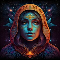 carnival,lady illustration,digital Art,digital lady portrait