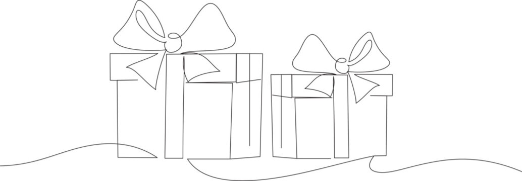recommend clip art: Line art drawing of gift box with bow good for Christmas or birthday party. Party and celebration
                    