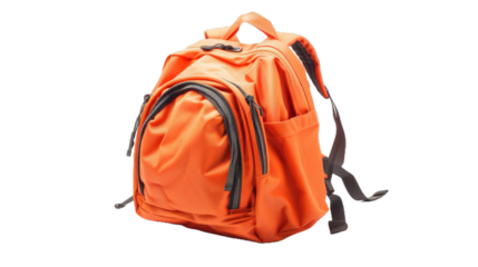 red backpack isolated on white