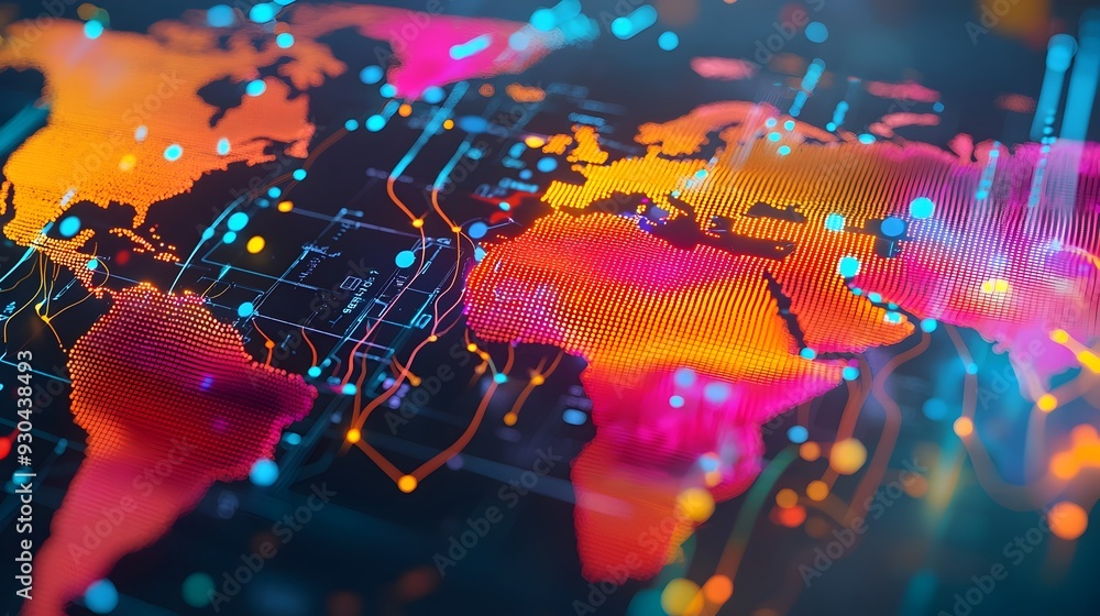 Poster global e-commerce data analytics visualizing sales distribution and heatmaps