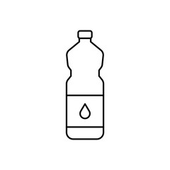 Kitchen oil bottle icon. Simple outline style. Cooking oil bottle plastic, cook, sunflower, vinegar, corn, fat, kitchen, food concept. Thin line symbol. Vector illustration isolated.