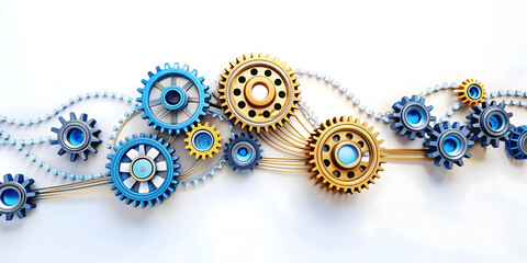 Algorithmic Flow Vector Concept: Abstract Geometric Shapes and Data Patterns in Clean AI-Powered Design on White Background - Structured and Precise Representation of AI Algorithms - Photo Stock Conce