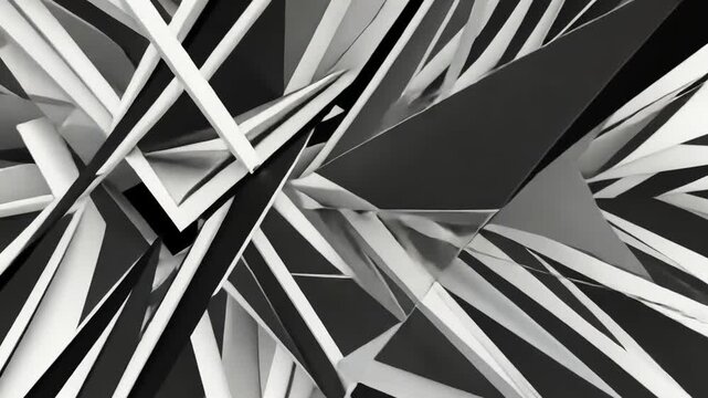 Black and white abstract vintage shape pattern with Motion design animation