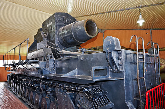 MUSEUM KUBINKA, MOSCOW, RUSSIA - Aug 23, 2014: German self-propelled siege mortar ADAM Karl Ger&auml;t 040. 1940