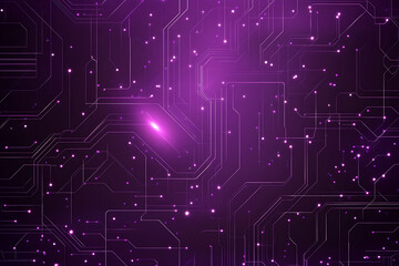 Abstract image of a circuit board with glowing lines and nodes on a pink gradient background. The intricate network of connections creates a modern, tech-inspired visual. Copy space available