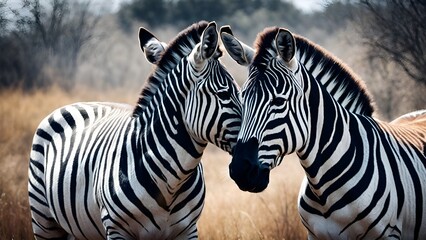 Naklejka premium zebra eating grass