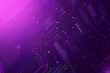 Abstract image of a circuit board with glowing lines and nodes on a pink gradient background. The intricate network of connections creates a modern, tech-inspired visual. Copy space available
