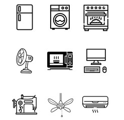 Home appliances icons set.