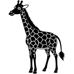 Naklejka premium Funny giraffe silhouette art vector illustration