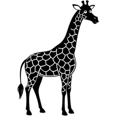 Obraz premium Funny giraffe silhouette art vector illustration