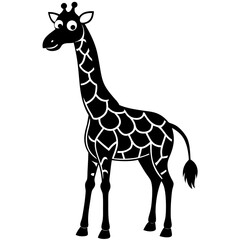 Obraz premium Funny giraffe silhouette art vector illustration