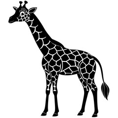 Obraz premium Funny giraffe silhouette art vector illustration