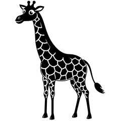 Fototapeta premium Funny giraffe silhouette art vector illustration