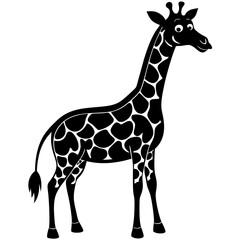 Obraz premium Funny giraffe silhouette art vector illustration