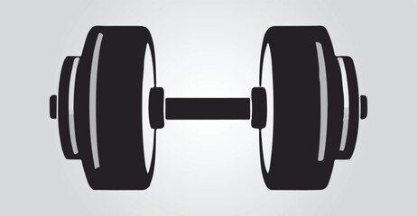  a bold vector logo featuring the outline of a dumbbell.
