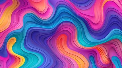 Obraz premium Vibrant abstract waves in various colors creating a fluid motion effect.