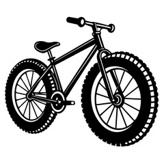 Naklejka premium Minimal fat bike art vector illustration