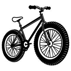 Minimal fat bike art vector illustration