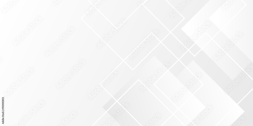 Poster white and gray square banner design. modern and minimal concept abstract geometric background. vecto