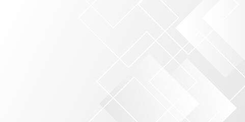 White and gray square banner design. Modern and minimal concept abstract geometric background. Vector abstract elegant with copy space template design.