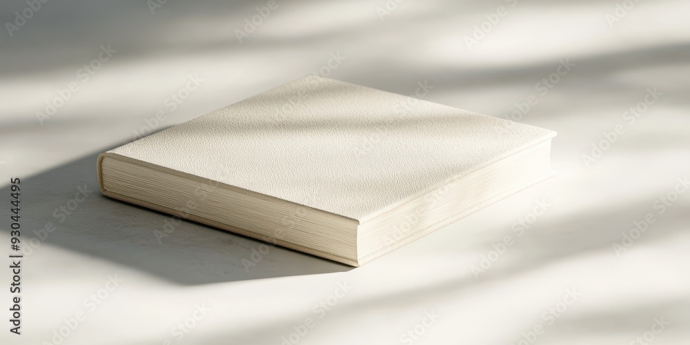 Poster minimalistic image of a closed book on a light surface, showcasing simplicity and elegance in design