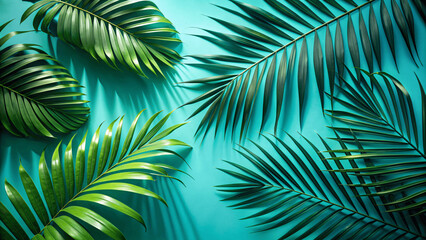 Tropical palm Leaves summer background