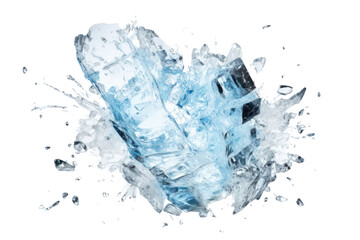Broken ice ball, isolated on white background.