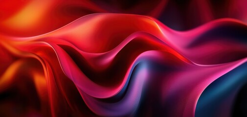 Obraz premium Vibrant flowing fabric showcasing rich colors and smooth textures, creating a dynamic visual experience of movement and elegance.