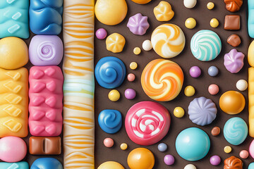 colorful candy collage background pattern illustration