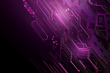 Abstract image of a circuit board with glowing lines and nodes on a pink gradient background. The intricate network of connections creates a modern, tech-inspired visual. Copy space available