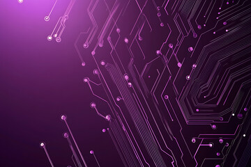 Abstract image of a circuit board with glowing lines and nodes on a pink gradient background. The intricate network of connections creates a modern, tech-inspired visual. Copy space available