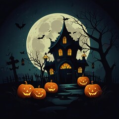 Fototapeta premium halloween background with pumpkin