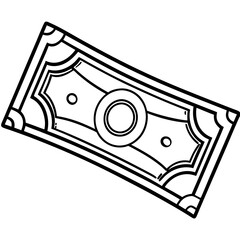 Money note line art vector illustration