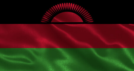 Fototapeta premium National flag of Malwai waving in wind
