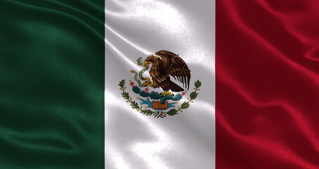National flag of Maxico waving in wind