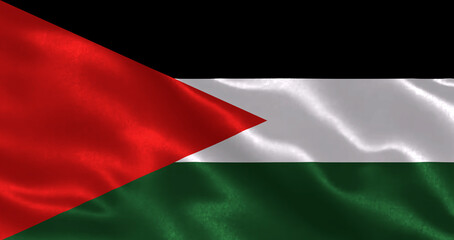 Fototapeta premium National flag of Palestine waving in wind